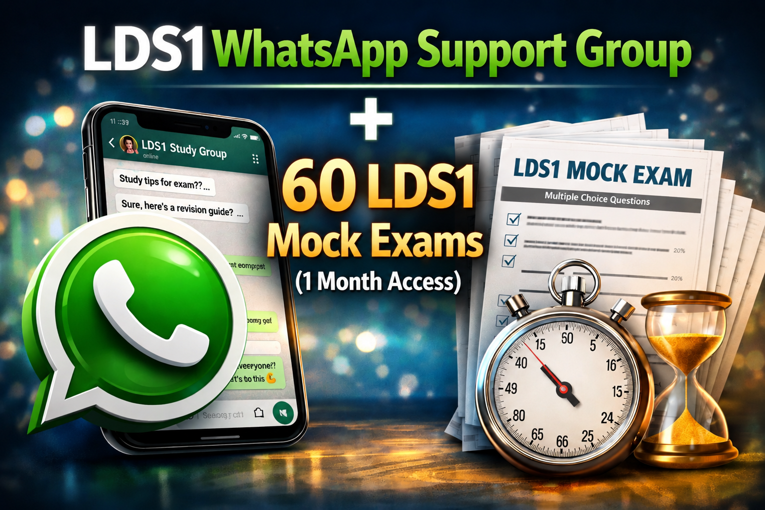 LDS1 WhatsApp Support Group + 60 LDS1 Mock Exams (2 Months Access) Image